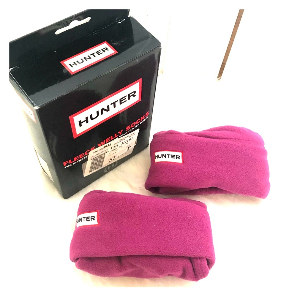 NWT!đź’ĄHunter Tall Fleece Welly Socks in Magenta - Picture 1 of 5